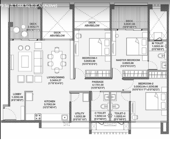 Godrej Elements - 3bhk 1488sqft